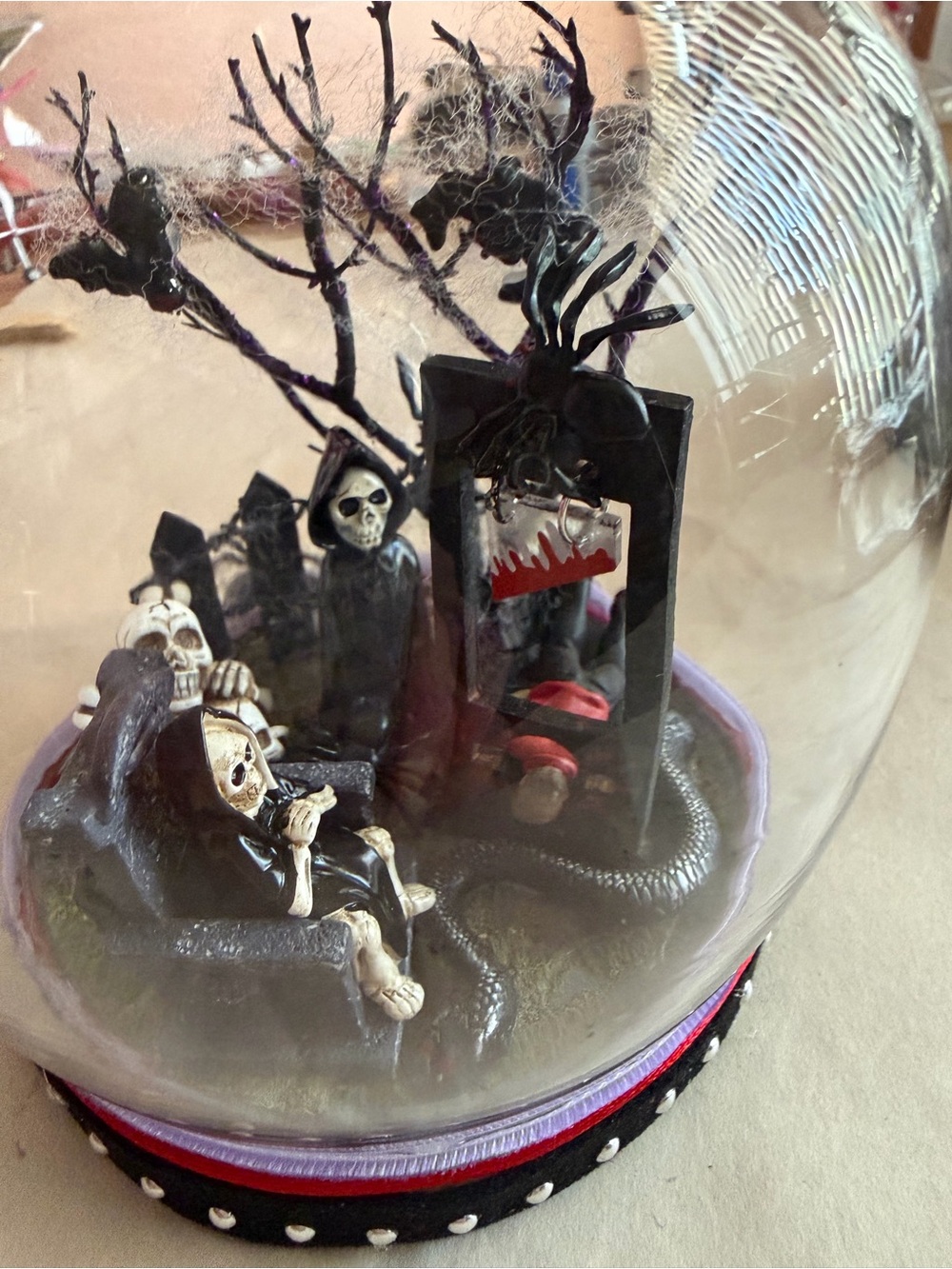 Halloween Grim Reaper Decorative Dome - Black and Red Home Accent